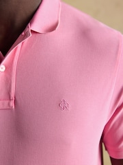 Garment Dyed Pink Cotton Pique Polo Shirt - Image 4 of 8