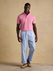 Garment Dyed Pink Cotton Pique Polo Shirt - Image 5 of 8