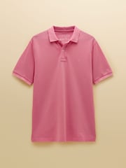 Garment Dyed Pink Cotton Pique Polo Shirt - Image 8 of 8