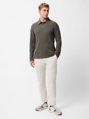 French Connection Green 100% Cotton Long Sleeve Button Up Polo Shirt - Image 3 of 6