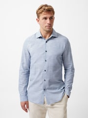 French Connection Blue 100% Cotton Slim Fit Striped Long Sleeve Button Up Shirt - Image 1 of 6