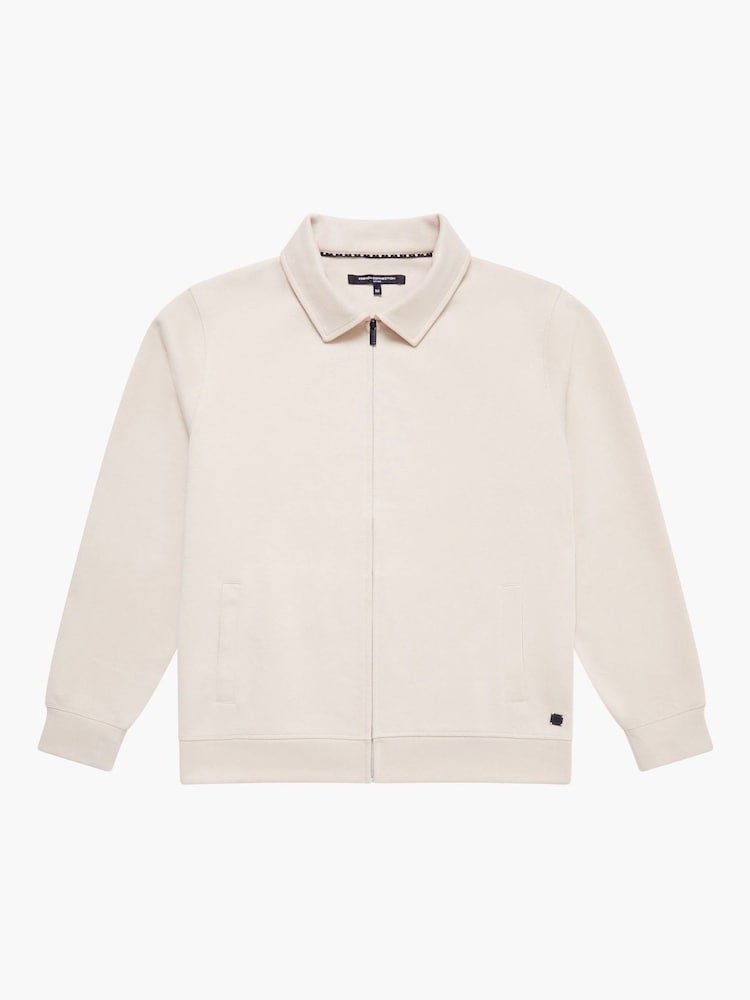 French Connection Natural Blend Zip Through Stretch Collared Sweatshirt - Image 6 of 6