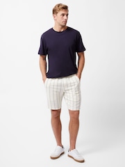French Connection Natural 100% Cotton Striped Knit Stretch Shorts - Image 2 of 4