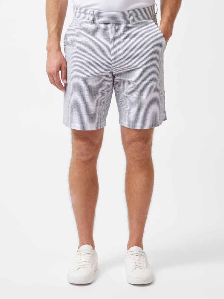 French Connection 100% Cotton Striped Mid-Length Shorts - Imagen 1 de 4
