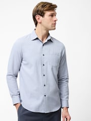 French Connection Grey 100% Cotton Chest Pocket Long Sleeve Button Up Shirt - Image 1 of 5