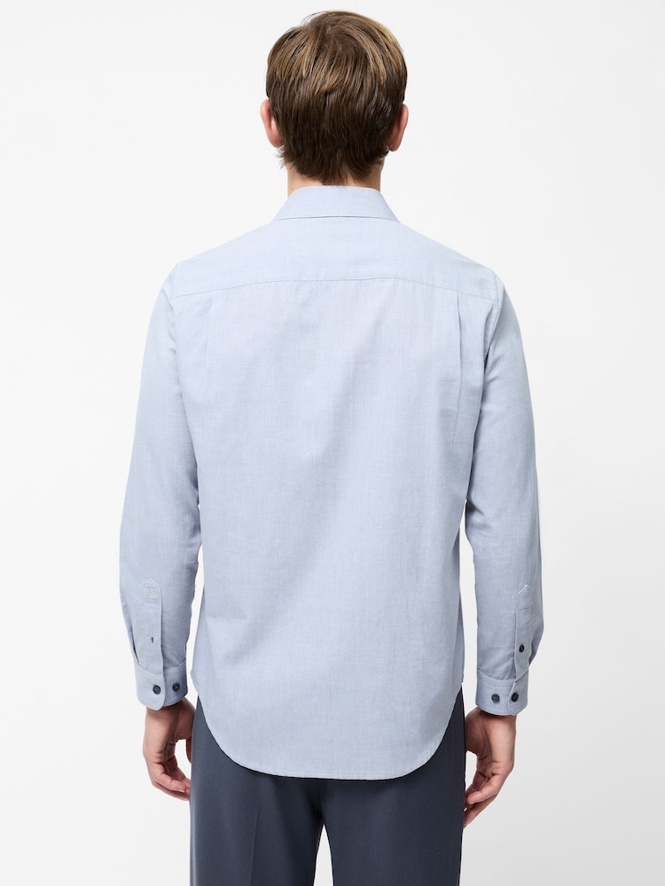 French Connection Grey 100% Cotton Chest Pocket Long Sleeve Button Up Shirt - Image 2 of 5