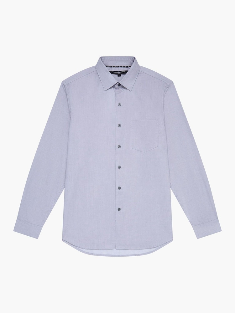French Connection Grey 100% Cotton Chest Pocket Long Sleeve Button Up Shirt - Image 5 of 5