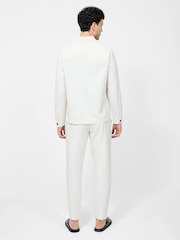 French Connection Natural Cotton Blend Herringbone Button Up Chore Shacket Overshirt - Image 5 of 6