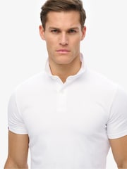 Superdry White Essential 100% Cotton Jersey Polo Top - Image 4 of 5