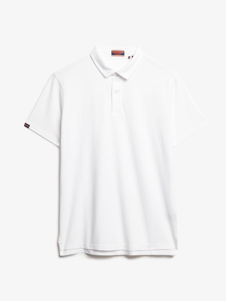 Superdry White Essential 100% Cotton Jersey Polo Top - Image 5 of 5