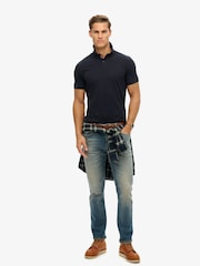 Superdry Blue Dark City Pique Polo Shirt - Image 3 of 6