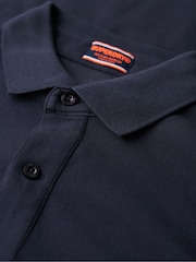 Superdry Blue Dark City Pique Polo Shirt - Image 6 of 6
