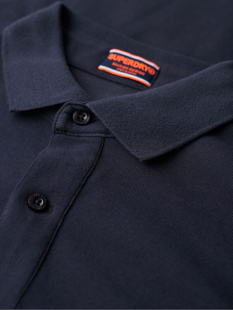 Superdry Blue Dark City Pique Polo Shirt - Image 6 of 6