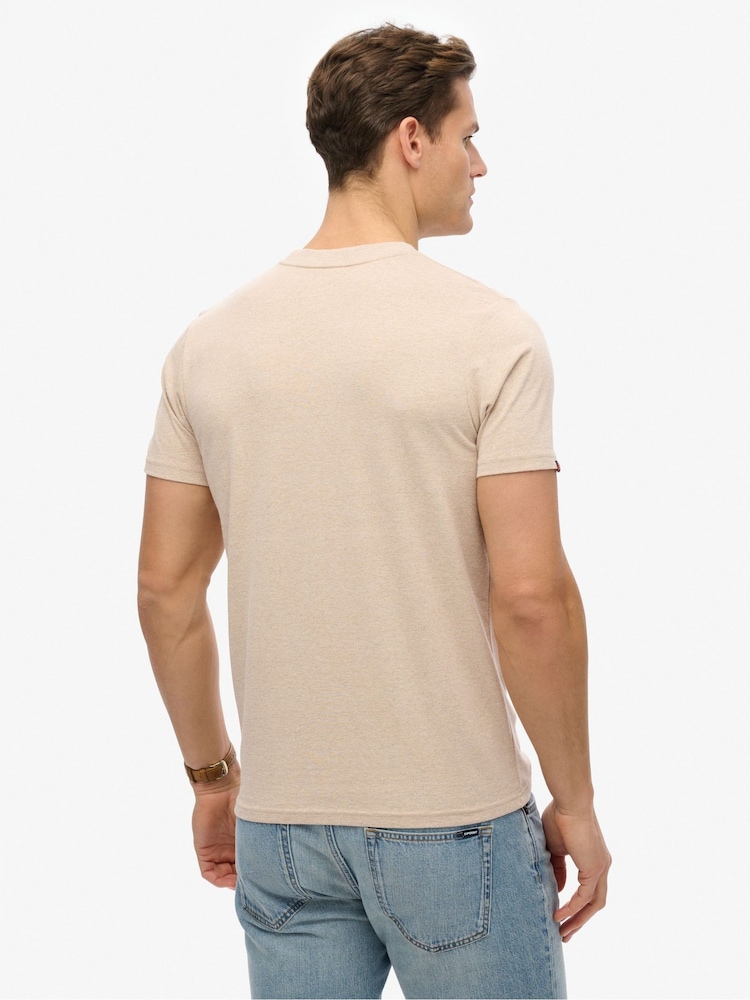 Superdry Nude Venue Logo Stripe Relaxed 100% Cotton T-Shirt - Image 2 of 6 Superdry Nude Venue Logo Stripe Relaxed 100% Cotton T-Shirt - Image 2 of 6