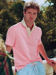 Joules Summer Slub Pink Rugby Shirt - Image 1 of 2