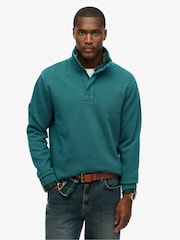 Зеленый - Superdry Classic Pique Half Zip Jumper - Изображение 1 из 6
