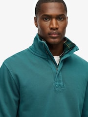 Зеленый - Superdry Classic Pique Half Zip Jumper - Изображение 4 из 6