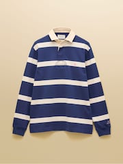 Joules Rugby Club Blue & Cream Stripe Long Sleeve Shirt - Image 11 of 11