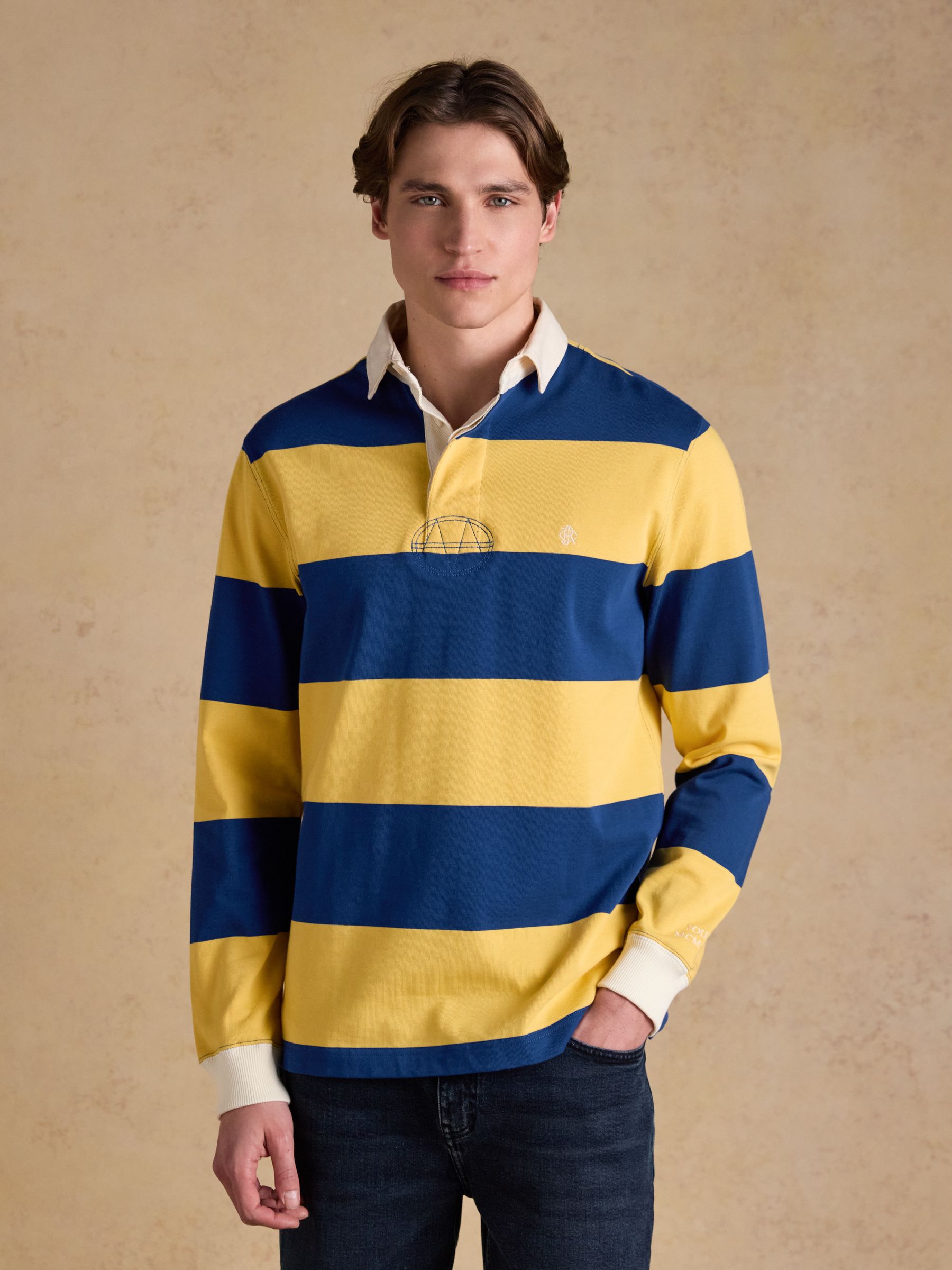 Buy Joules Yellow & Blue Striped Long Sleeve Rugby Shirt from Next USA