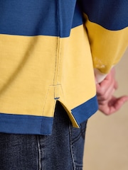 Joules Rugby Club Yellow & Blue Stripe Long Sleeve Shirt - Image 10 of 13