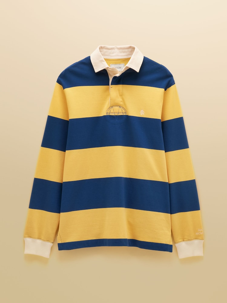 Joules Rugby Club Yellow & Blue Stripe Long Sleeve Shirt - Image 13 of 13