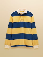 Joules Yellow & Blue Striped Long Sleeve Rugby Shirt - Image 15 of 15