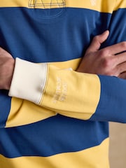 Joules Rugby Club Yellow & Blue Stripe Long Sleeve Shirt - Image 8 of 13