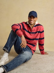 Joules Rugby Club Red & Navy Stripe Long Sleeve Shirt - Image 12 of 13
