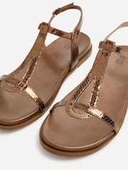 Linzi Metallic Saylor Textured T-Bar Sandals - Image 5 of 5
