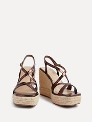 Linzi Metallic Lexie Strappy Square Toe Wedges - Image 4 of 5