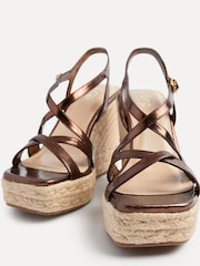 Linzi Metallic Lexie Strappy Square Toe Wedges - Image 5 of 5