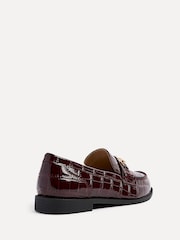 Linzi Red Maison Croc Effect Loafers With Buckle Detail - Image 5 of 7
