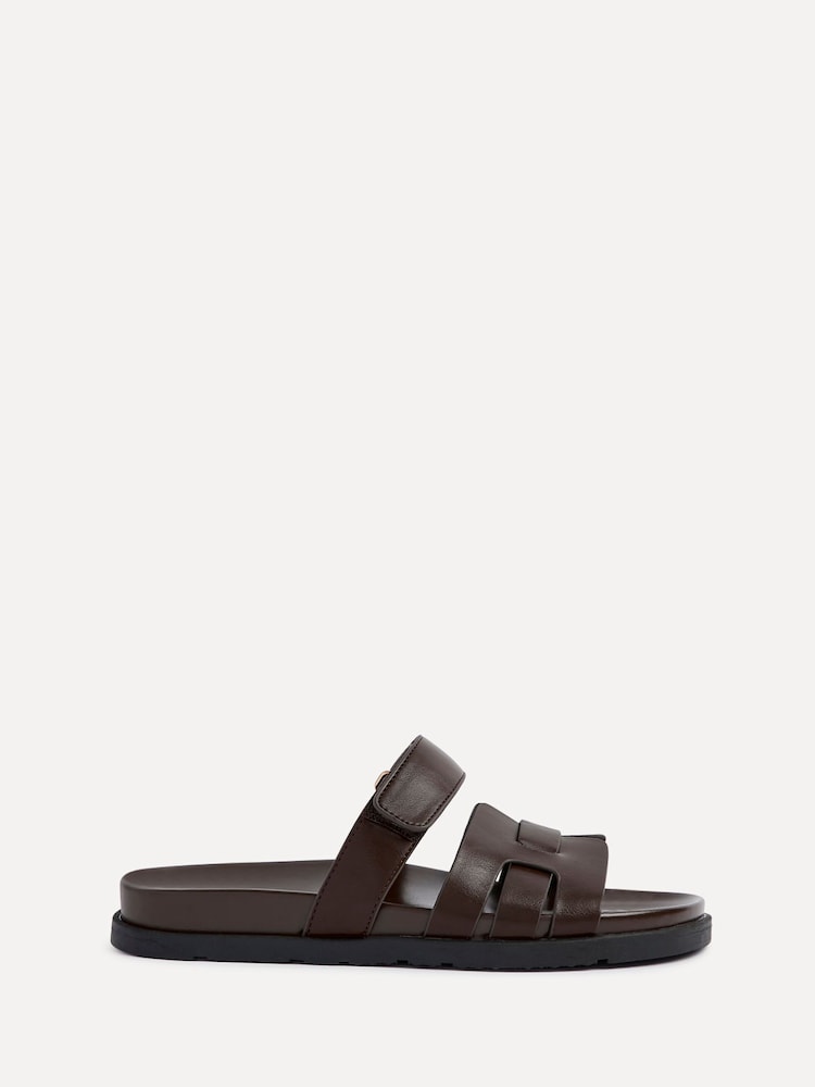 Linzi Brown Essential Slip-On Sandals With Woven Front Strap - Image 2 of 5