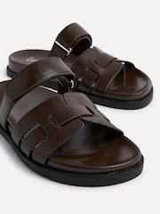 Linzi Brown Essential Slip-On Sandals With Woven Front Strap - Image 4 of 5