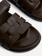 Linzi Brown Essential Slip-On Sandals With Woven Front Strap - Image 5 of 5