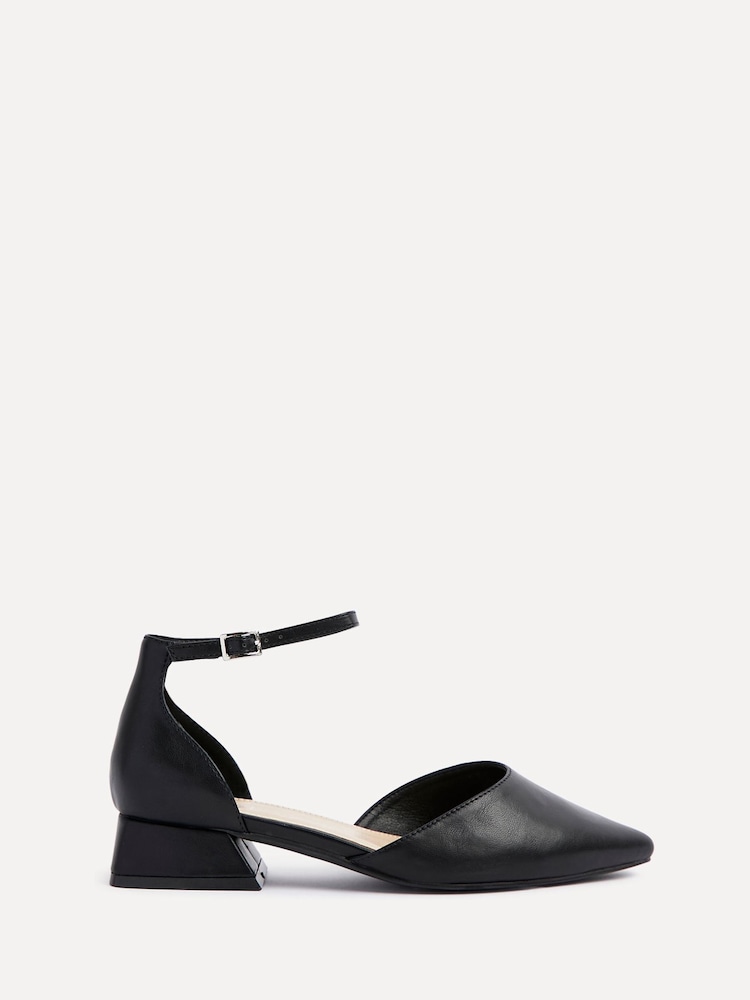 Linzi Black Wide Fit Dolly Low Block Court Heels - Image 2 of 5
