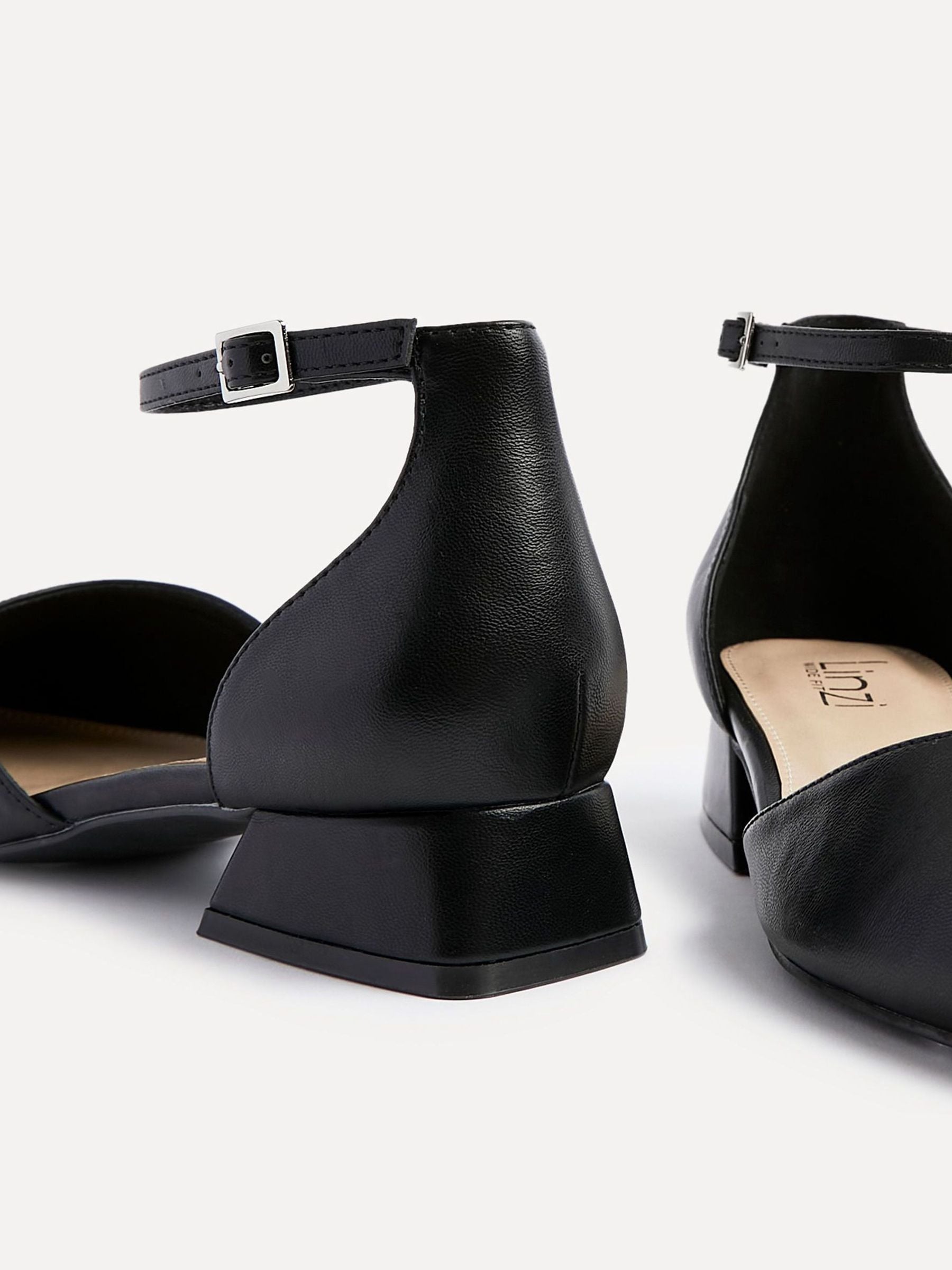 Buy Linzi Black Wide Fit Dolly Low Block Court Heels from Next USA