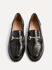 Luz marrom - Linzi Maison Croc Effect Loafers With Buckle Detail - Imagem 6 de 6