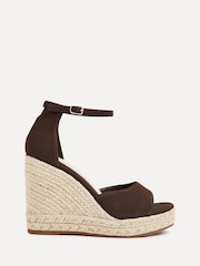 Linzi Brown Gracio Rope Platform Espadrille Wedges With Wrap Around Ankle sandals - Image 2 of 5