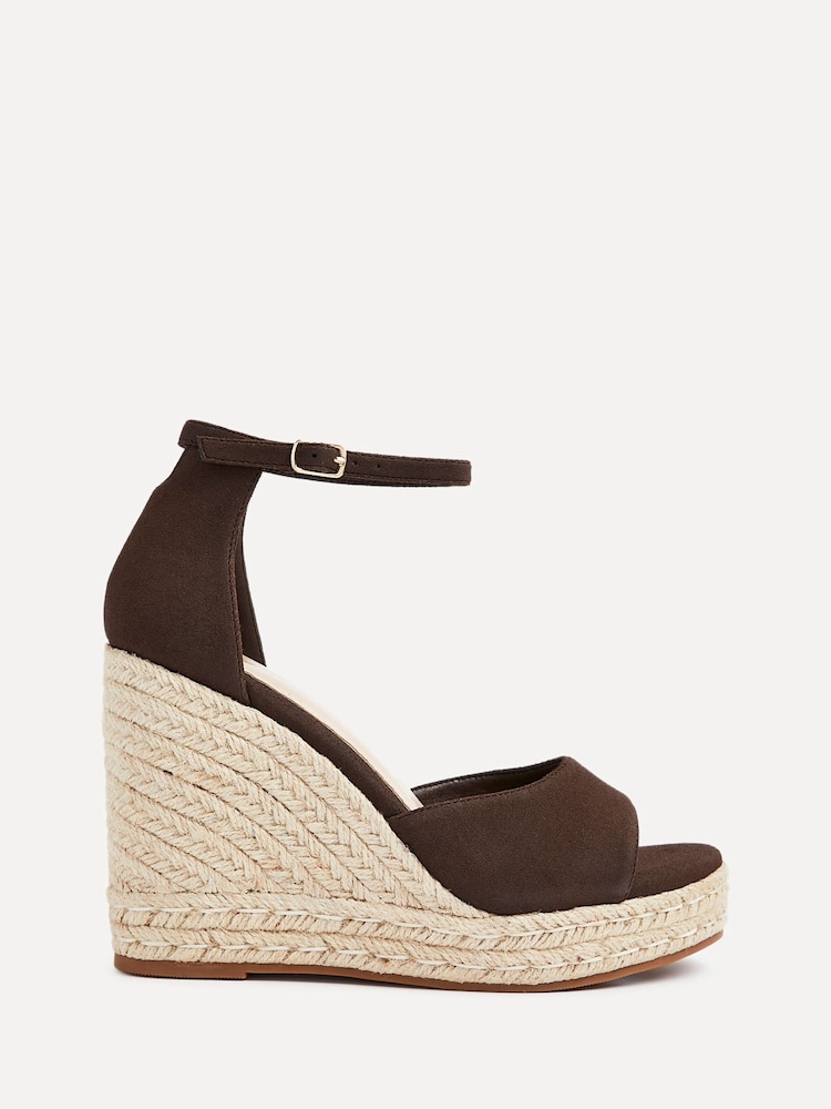 Linzi Brown Gracio Rope Platform Espadrille Wedges With Wrap Around Ankle sandals - Image 2 of 5