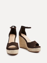 Linzi Brown Gracio Rope Platform Espadrille Wedges With Wrap Around Ankle sandals - Image 4 of 5