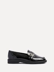 Linzi Black Portland Loafers With Double Buckle Detail - Image 5 of 8