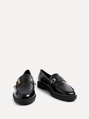 Linzi Black Portland Loafers With Double Buckle Detail - Image 7 of 8