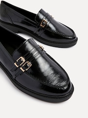 Linzi Black Portland Loafers With Double Buckle Detail - Image 8 of 8