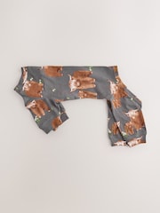 Charcoal Grey Hamish the Highland Cow Dog Pyjamas - Image 1 of 3