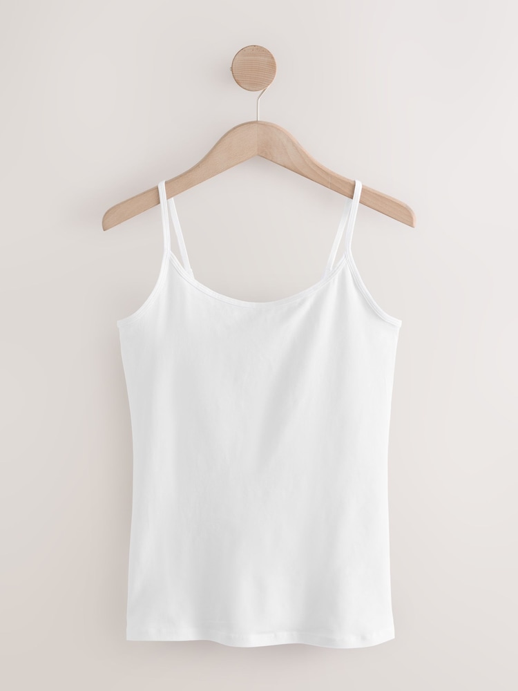 White/Black Thin Strap Vests 5 Pack - Image 2 of 8