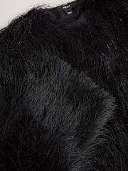 أسود - Tinsel Fringe Bolero Jacket - صورة 6 من 7