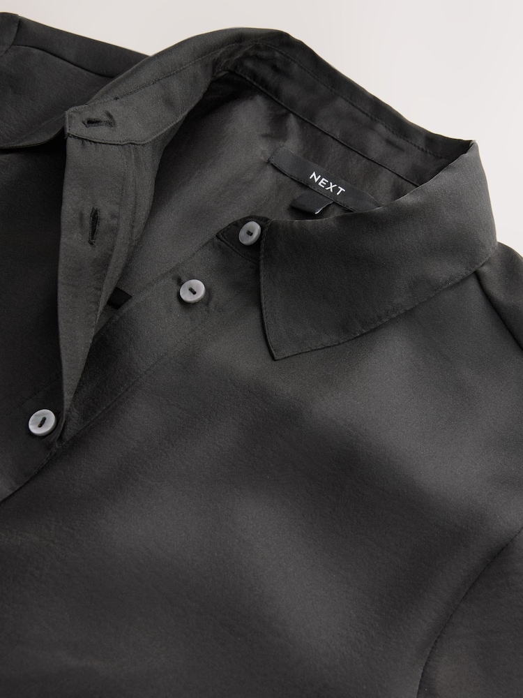 Black Sheer Long Sleeve Shirt - Image 2 of 3