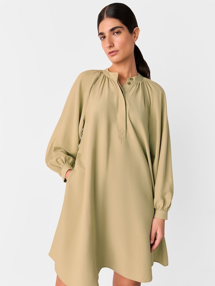 Whistles Green Full Volume Gathered Dress - Image 1 of 5