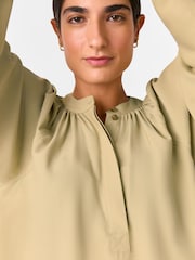 Whistles Green Full Volume Gathered Dress - Image 4 of 5
